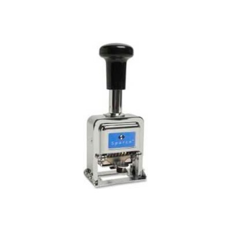 SPARCO PRODUCTS Sparco„¢ Self-Inking Automatic Numbering Machine, 5 Wheels, 5/32" x 3/4", Black/Chrome 80057